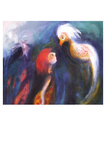girl and bird