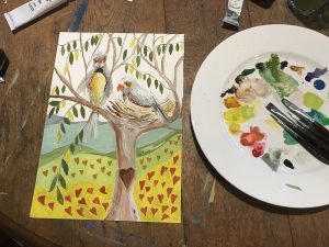 Growing Hearts with paints